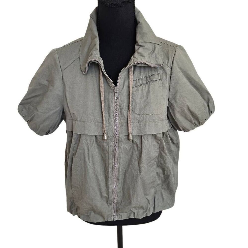 Canyon River Blues Womens Front Zip Lightweight Short Sleeve Jacket Khaki Medium